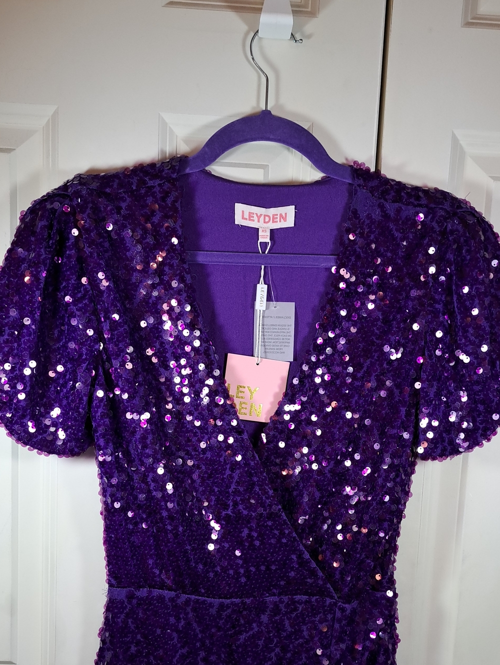 NWT Leyden Sparkling Purple Sequin Gown - Picture 2 of 6